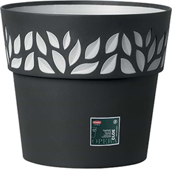 Фото - Вазон Stefanplast OPERA Cloe 30x26 см графіт/св.сірий 94353