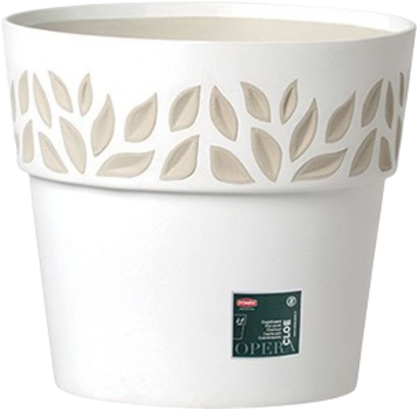 Вазон Stefanplast OPERA Cloe 30x26 см белый/травертин 94350