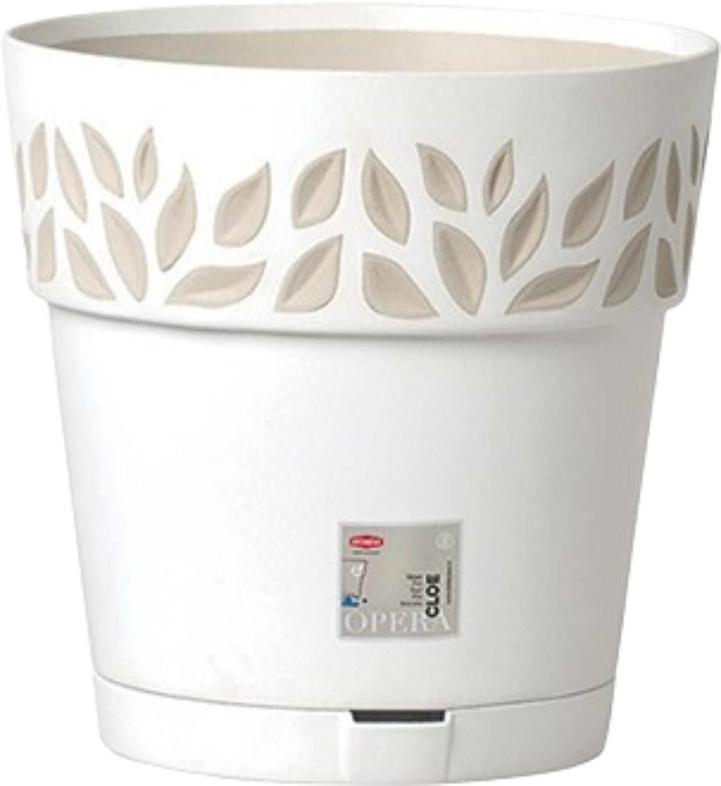 Вазон Stefanplast OPERA Cloe 30x29 см белый/травертин 94150