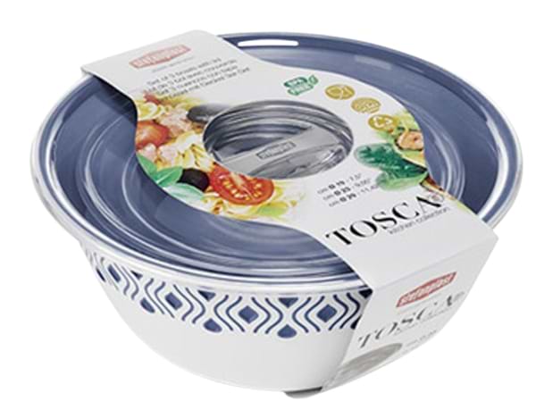 Фото - Миска Stefanplast TOSСA 3 шт. с крышками бело-синие (55201)