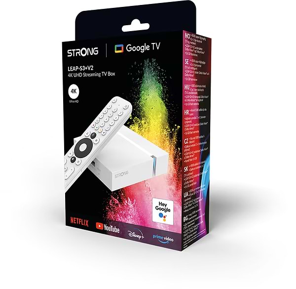 Фото - Уцінка - Стаціонарний медіаплеєр Strong GOOGLE TV BOX 4K LEAP-S3+V2