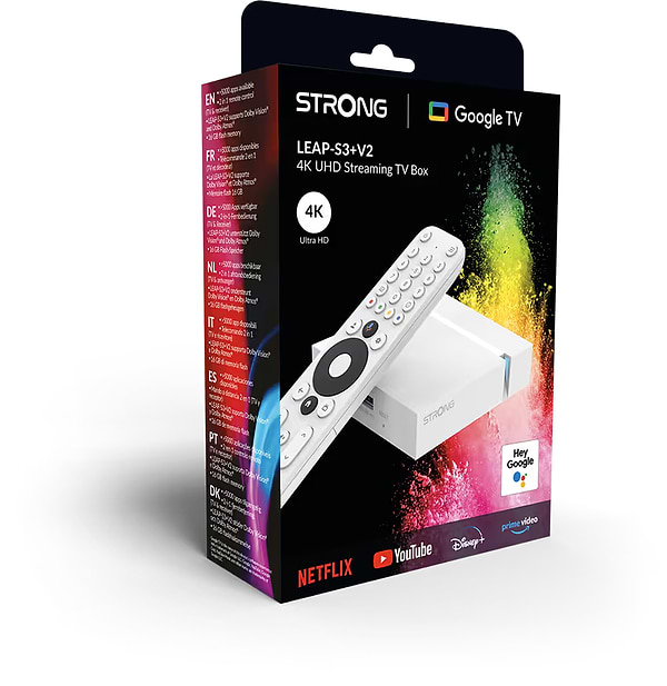 Фото - Уцінка - Стаціонарний медіаплеєр Strong GOOGLE TV BOX 4K LEAP-S3+V2