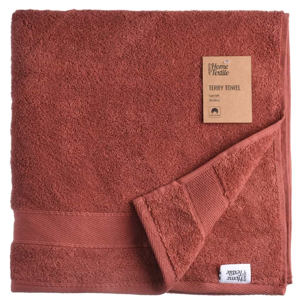 Полотенце банное Ardesto махровое SuperSoft терракота 70х140 см (ART2270RT) - Фото 1