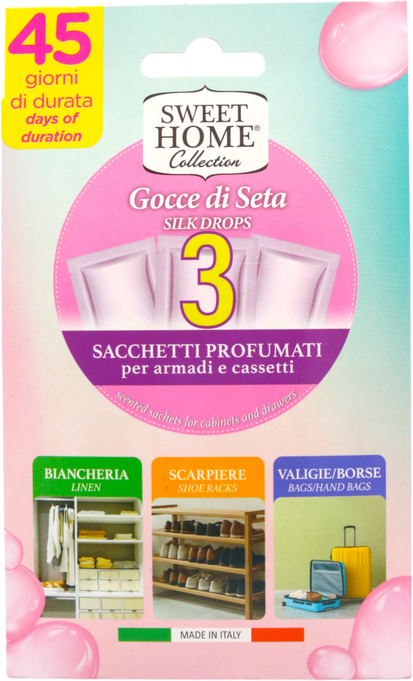 Ароматичне саше Sweet Home НІЖНІСТЬ ШОВКУ 3 шт. (SHCFPSD3) - Фото 1