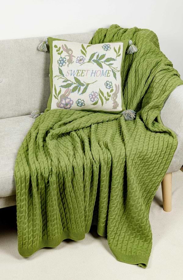 Фото - Плед полуторный Прованс Sweet home Kosa травяной 130х170 (028461)