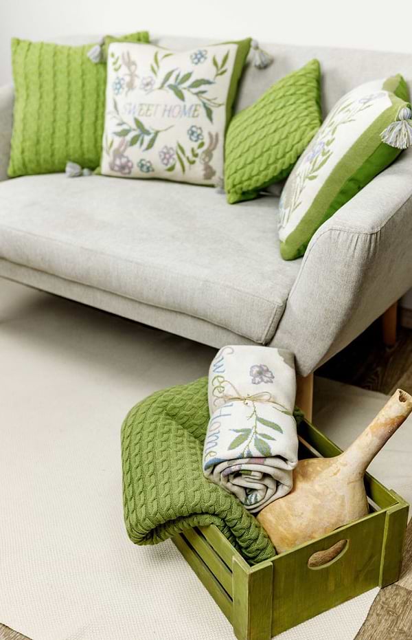 Фото - Плед полуторный Прованс Sweet home Kosa травяной 130х170 (028461)