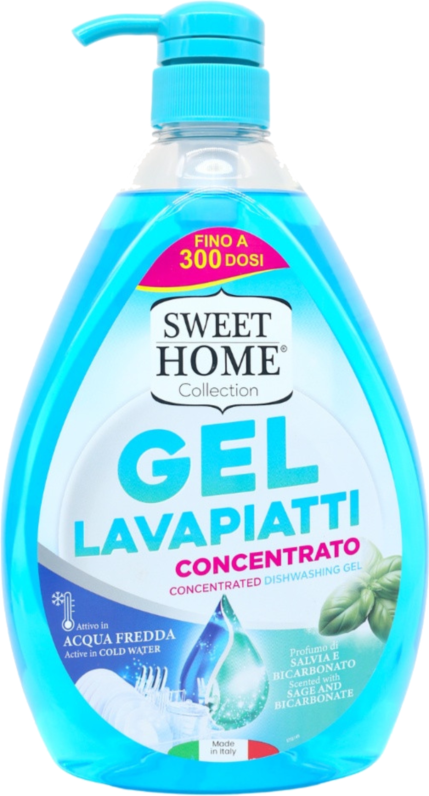Засіб для ручного миття посуду Sweet Home Sage & Bicarbonate 1 л (SHDWDSB1000) - Фото 1
