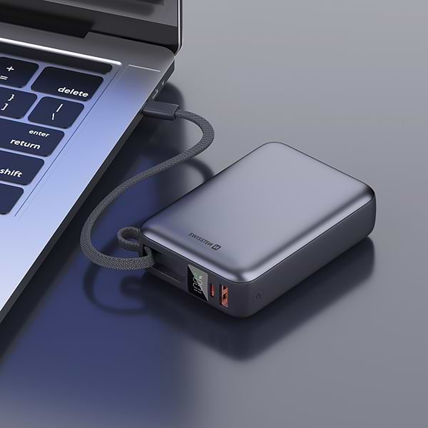 Фото - Батарея мобільна Swissten 20000 mAh 45 Вт з кабелем Type-C Silver (8595217490833)