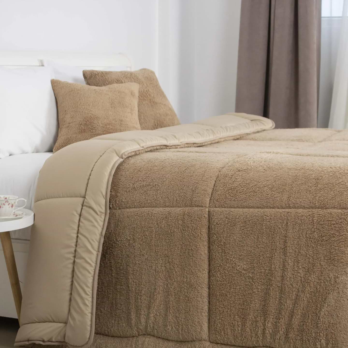 Ковдра зимова полуторна ТЕП TEDDY 150х210 см Золотий беж (1-05207_35052)