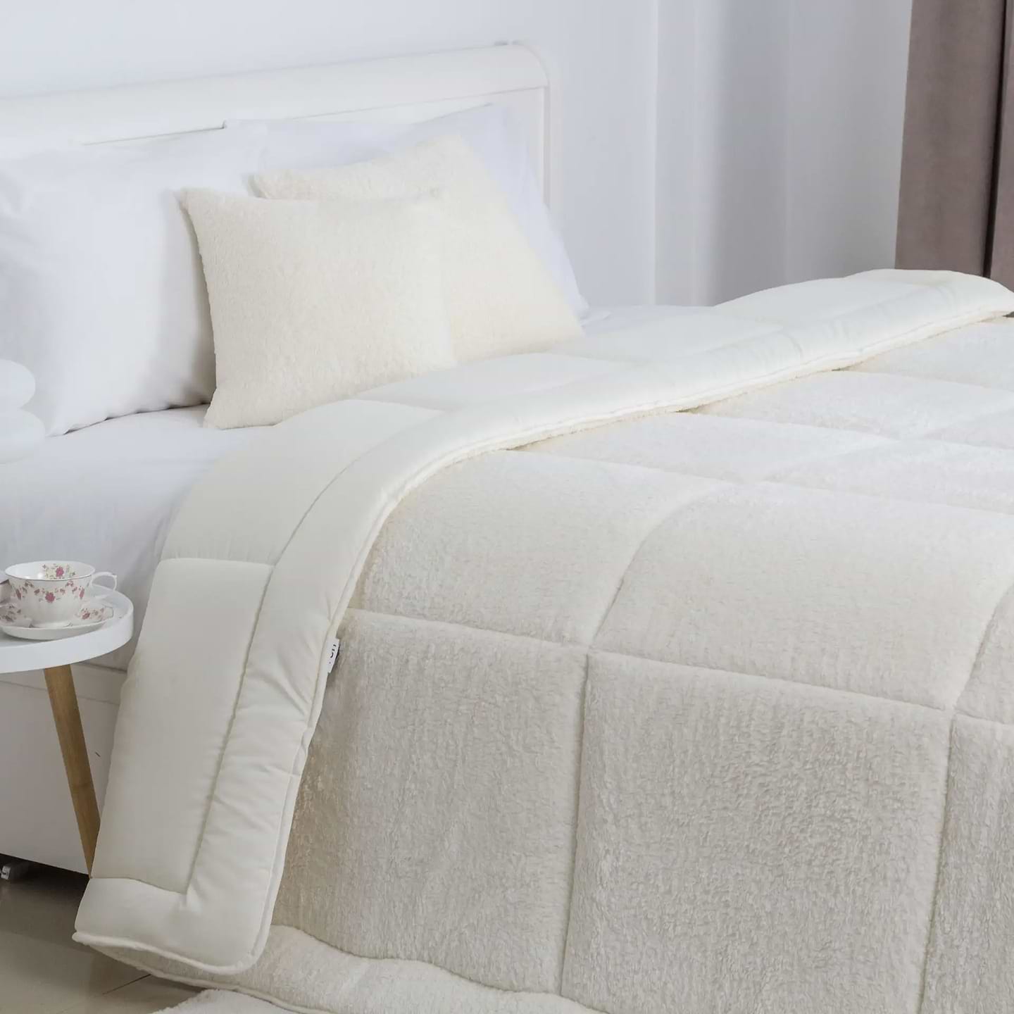 Ковдра демісезонна двоспальна євро ТЕП TEDDY 200х210 см Молочний (1-05209_35048)