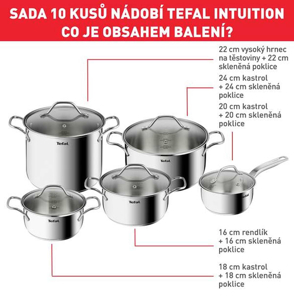 Фото - Набір посуду Tefal B864SA74 Intuition 10 пр