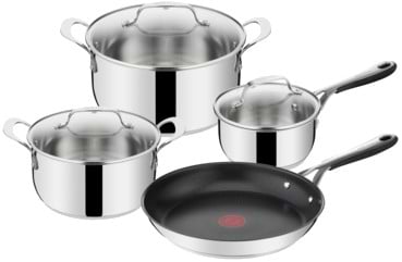Фото - Набор посуды Tefal E314S774 Jamie Oliver Kitchen Essential 7пр (ковш 1,5л, кастр 3л/5,3л, сковорода 28 см)