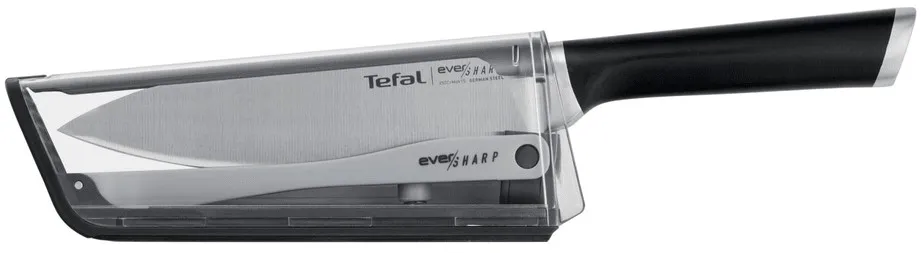 Нож кухонный Tefal Eversharp 16.5 см с чехлом-точилкой (K2569004) - Фото 1