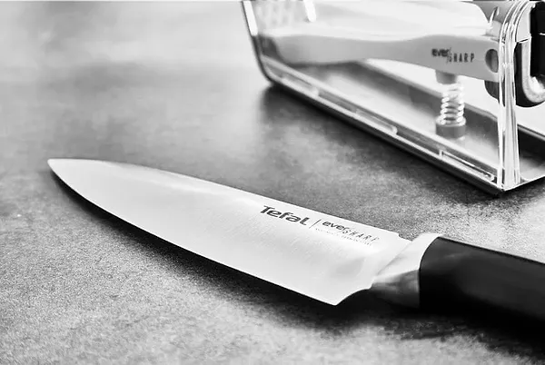 Фото - Нож кухонный Tefal Eversharp 16.5 см с чехлом-точилкой (K2569004)