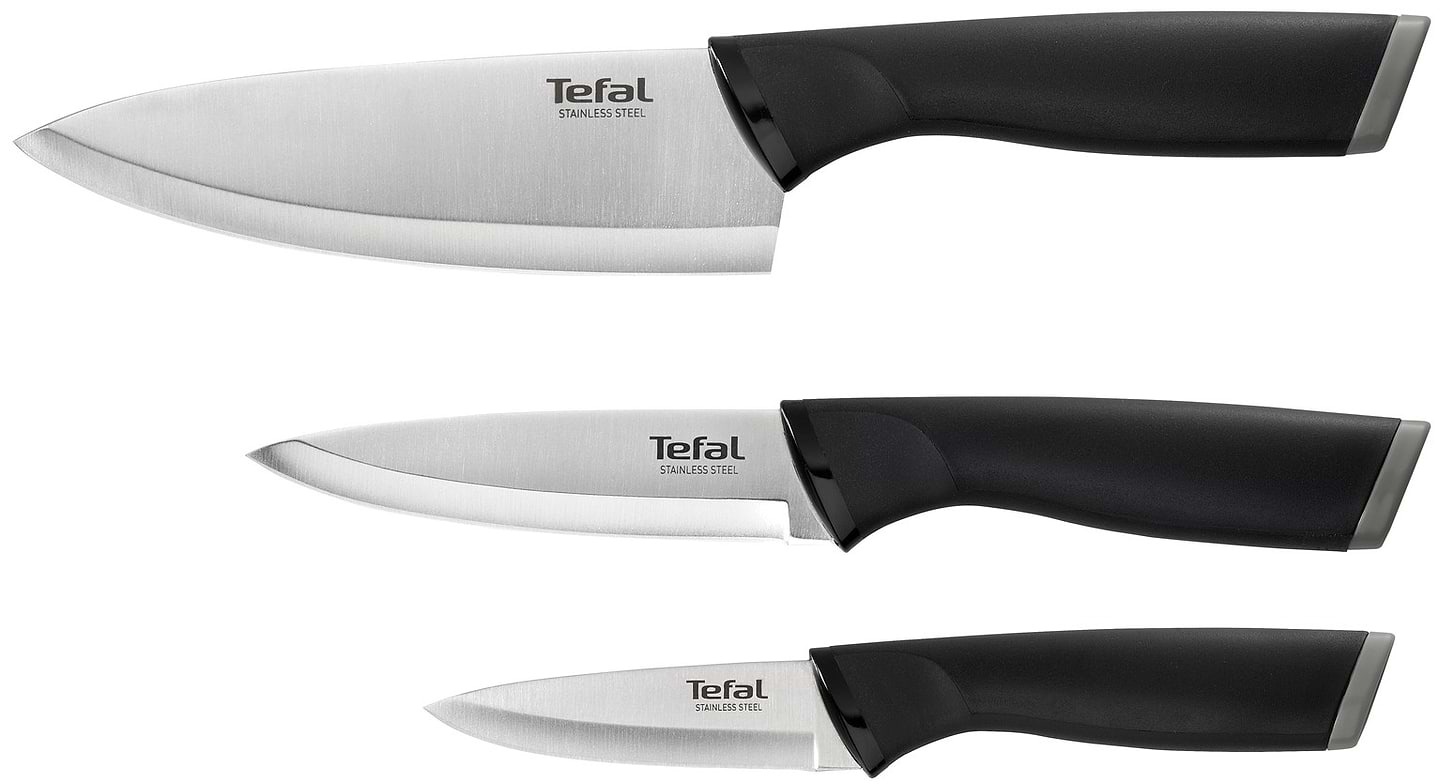 Набір ножів Tefal K221S375 Comfort 3пр: для овочів 9 см + 12 см, шеф-кухаря 15 см - Фото 1
