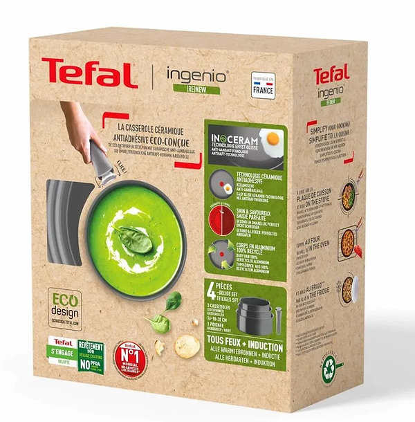 Фото - Набір ковшів зі знімною ручкою Tefal L2609402 Ingenio Renew 4 пр