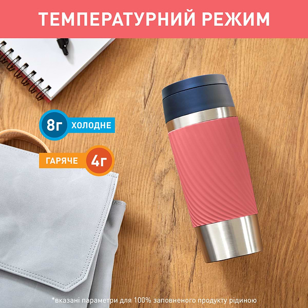 Фото - Термокружка Tefal N2024410 Travel Mug Classic Twist 0,36 л коралловый