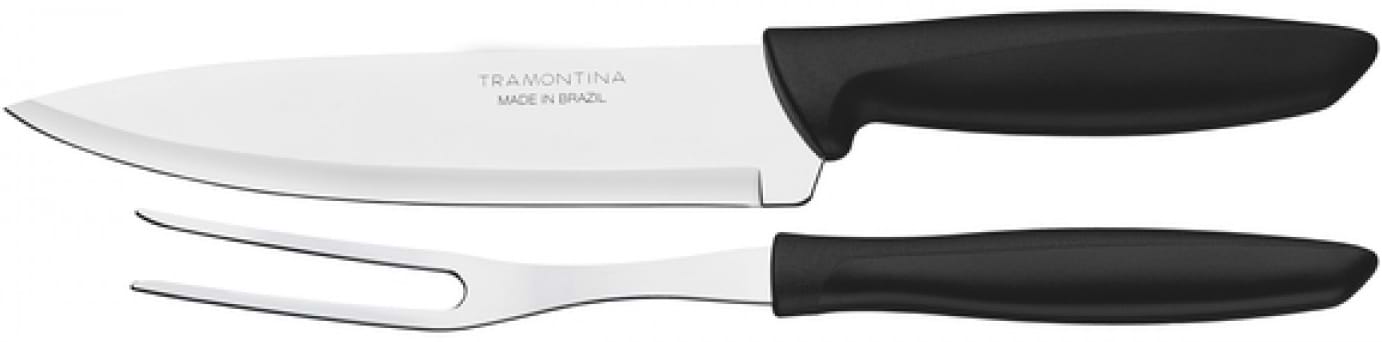 Набір ножів Tramontina Plenus Black 2пр (нож178мм, вилка) (23498/010) - Фото 1