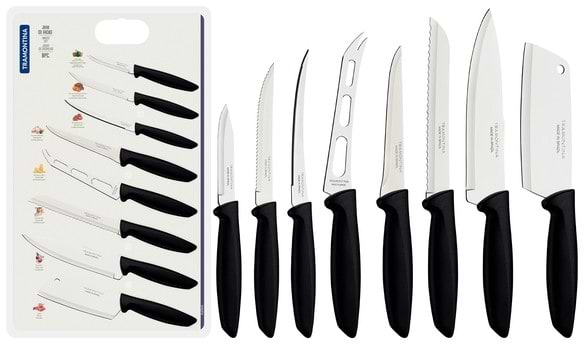 Фото - Набор ножей Tramontina Plenus Black 8 пр. (23498/032)