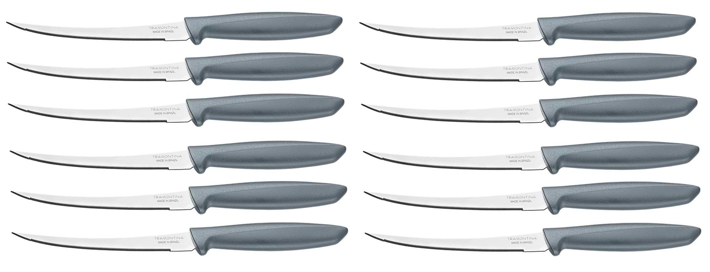 Набір ножів Tramontina Plenus Grey для томатів 127 мм 12 шт. (23428/065) - Фото 1