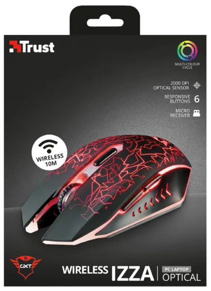 Фото - Миша бездротова ігрова Trust GXT 107 Izza Wireless Optical Gaming (23214)