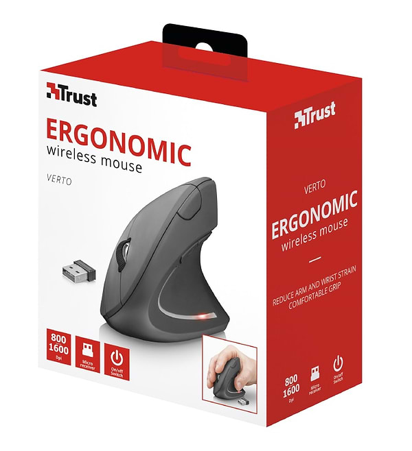 Фото - Миша бездротова Trust Verto Wireless Ergonomic Black (22879)