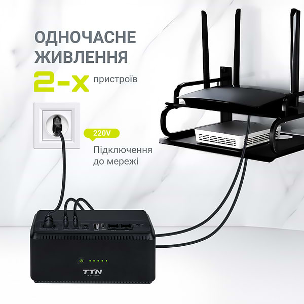 Фото - Источник бесперебойного питания TTN DCL-36W 20000mAh LiFePo4 Type-C + PoE Black (1283126598449)