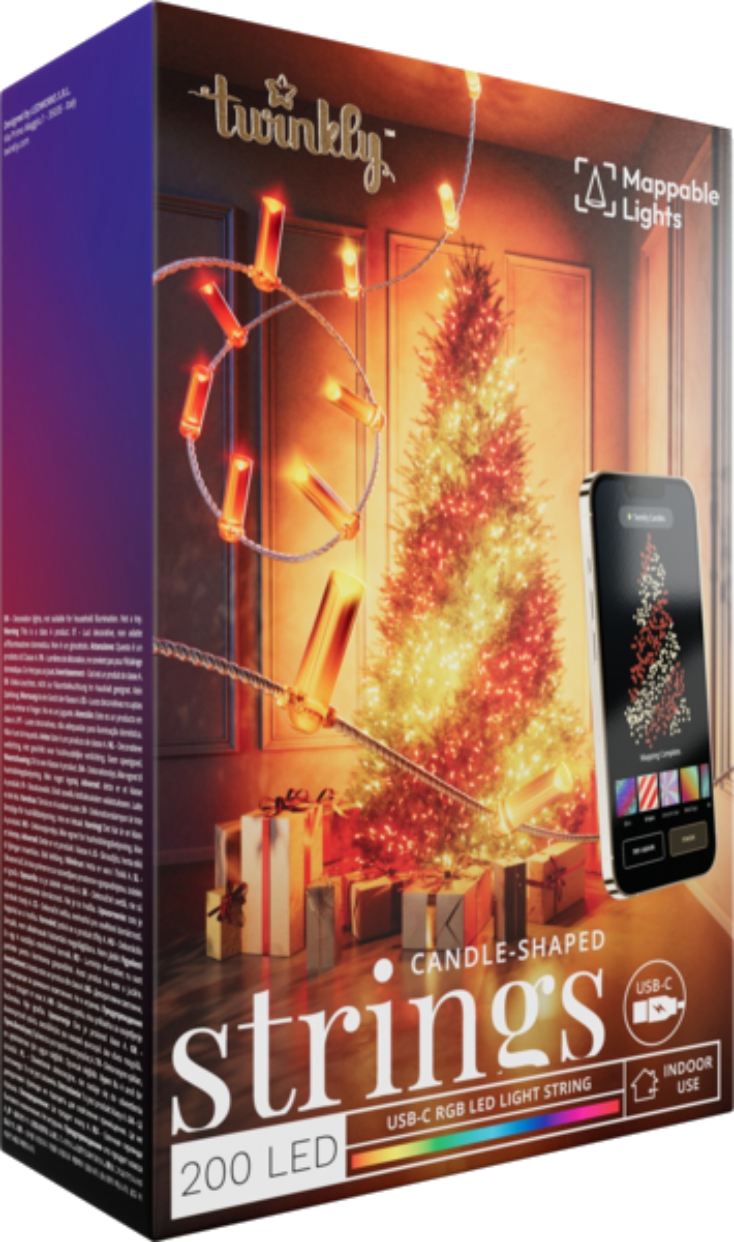 Купити Гирлянда фигурная Twinkly Strings Candle RGB 200 IP20 12м USB-C (TWKC200RGB-T) - Фото 1 Гирлянда фигурная Twinkly Strings Candle RGB 200 IP20 12м USB-C (TWKC200RGB-T) - Фото 1