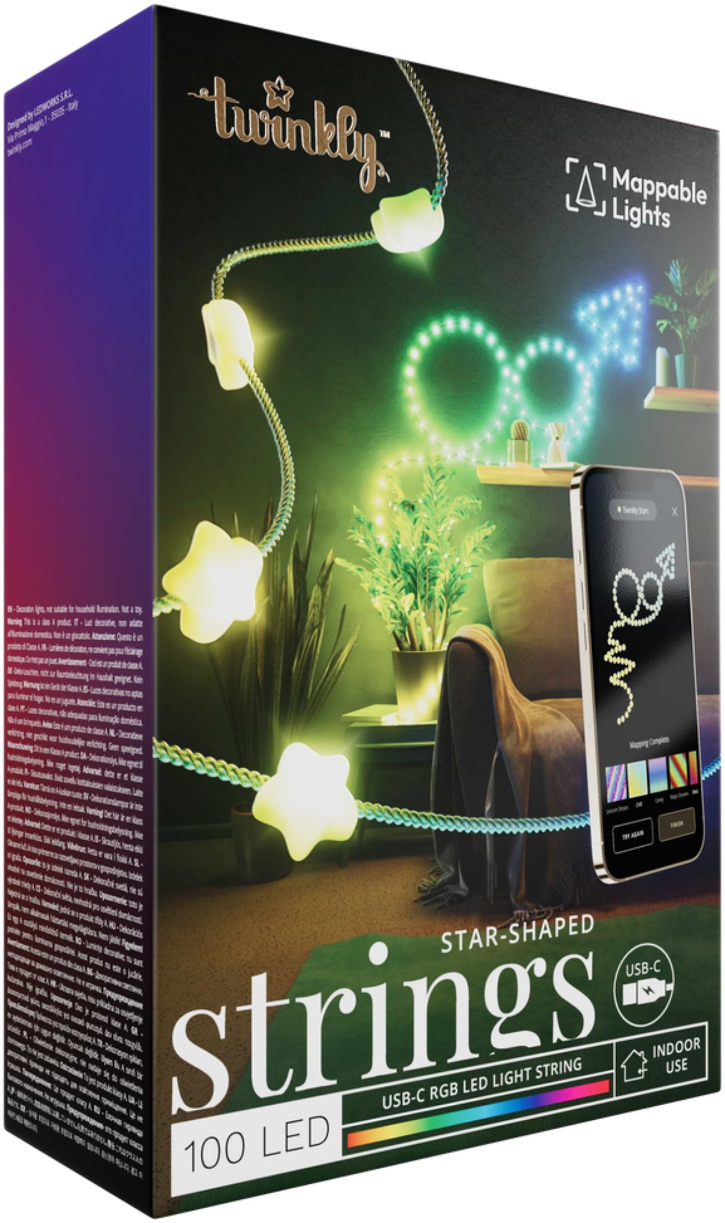 Гирлянда фигурная Twinkly Strings Star RGB 100 IP20 6м USB-C (TWKS100RGB-T)