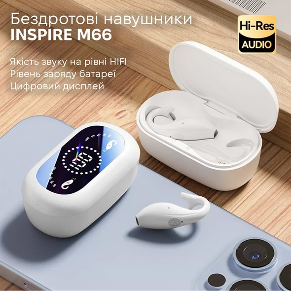 Фото - Наушники вкладыши беспроводные TWS INSPIRE M66 white
