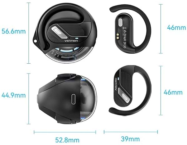 Фото - Наушники вкладыши беспроводные TWS Vention OpenBeat O12 Black (NBUB0)