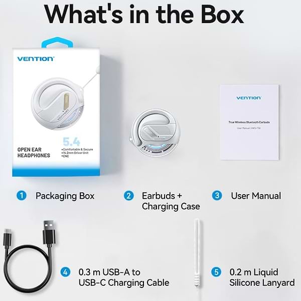 Фото - Навушники вкладиші бездротові TWS Vention OpenBeat O12 White (NBUW0)