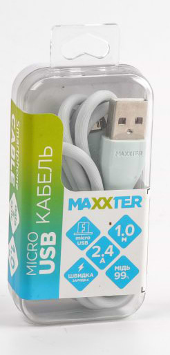 Фото - Кабель Maxxter USB-microUSB 1м Grey (UB-M-USB-01MG)