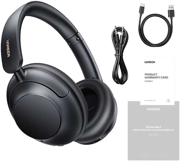 Фото - Наушники накладные беспроводные UGREEN HP202 HiTune Max5 Hybrid ANC Black (25255)