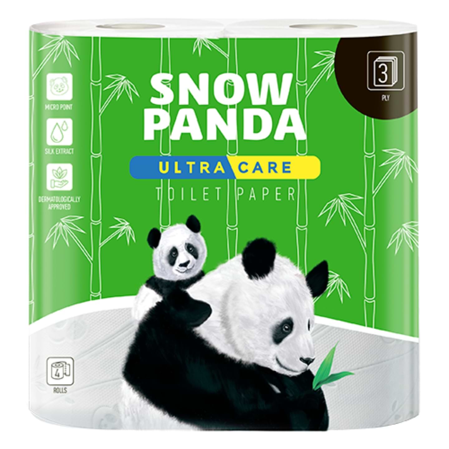Туалетний папір Сніжна панда Ultra Care 3 шари 4 рулони (4820183970930)