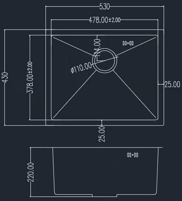 Фото - Мийка кухонна GRANADO Under top max STEEL S201 black Textures