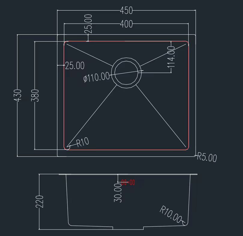 Фото - Мийка кухонна GRANADO Under top STEEL S304 honeycomb