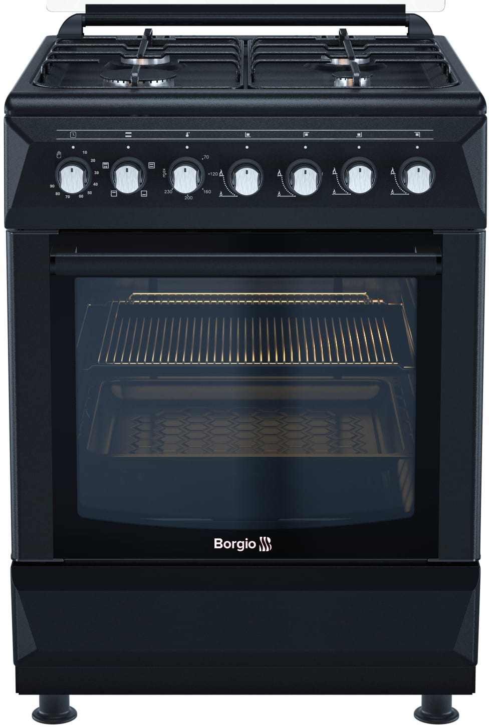 Плита газовая Borgio GE 640 BI GCBLTF Cast Iron - Фото 1