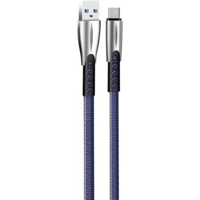 Кабель синхронізації даних Colorway USB 2.0 AM to Type-C 1.0m Zinc Alloy Blue (CW-CBUC012-BL) - Фото 1