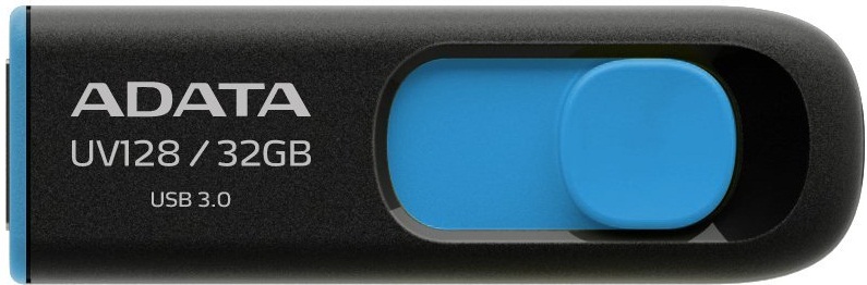 Флеш USB ADATA UV128 32GB USB 3.0 Black-Blue (AUV128-32G-RBE)