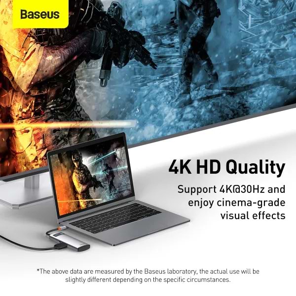 Фото - Хаб USB Baseus Metal Gleam Series 5-in-1 Multifunctional Type-C HUB Docking Station Gray (WKWG020013)