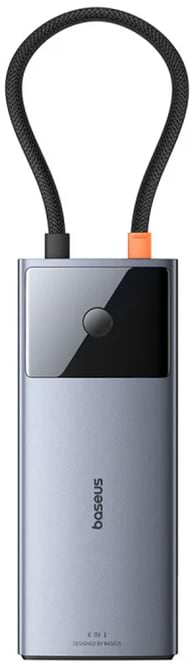 Фото - Хаб USB Baseus Metal Gleam Series II  6-in-1 USB HUB Space Grey (B00061802813-00)