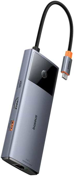 Фото - Хаб USB Baseus Metal Gleam Series II  6-in-1 USB HUB Space Grey (B00061802813-00)