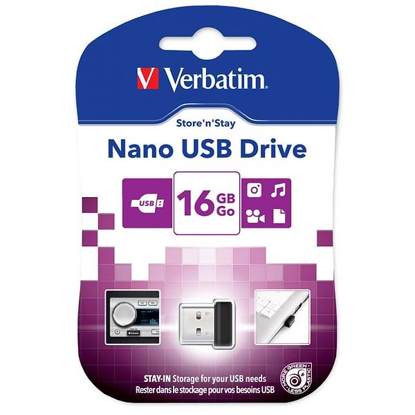 Фото - Флеш USB Verbatim Store n Stay Nano 16GB USB 2.0 Black (97464)