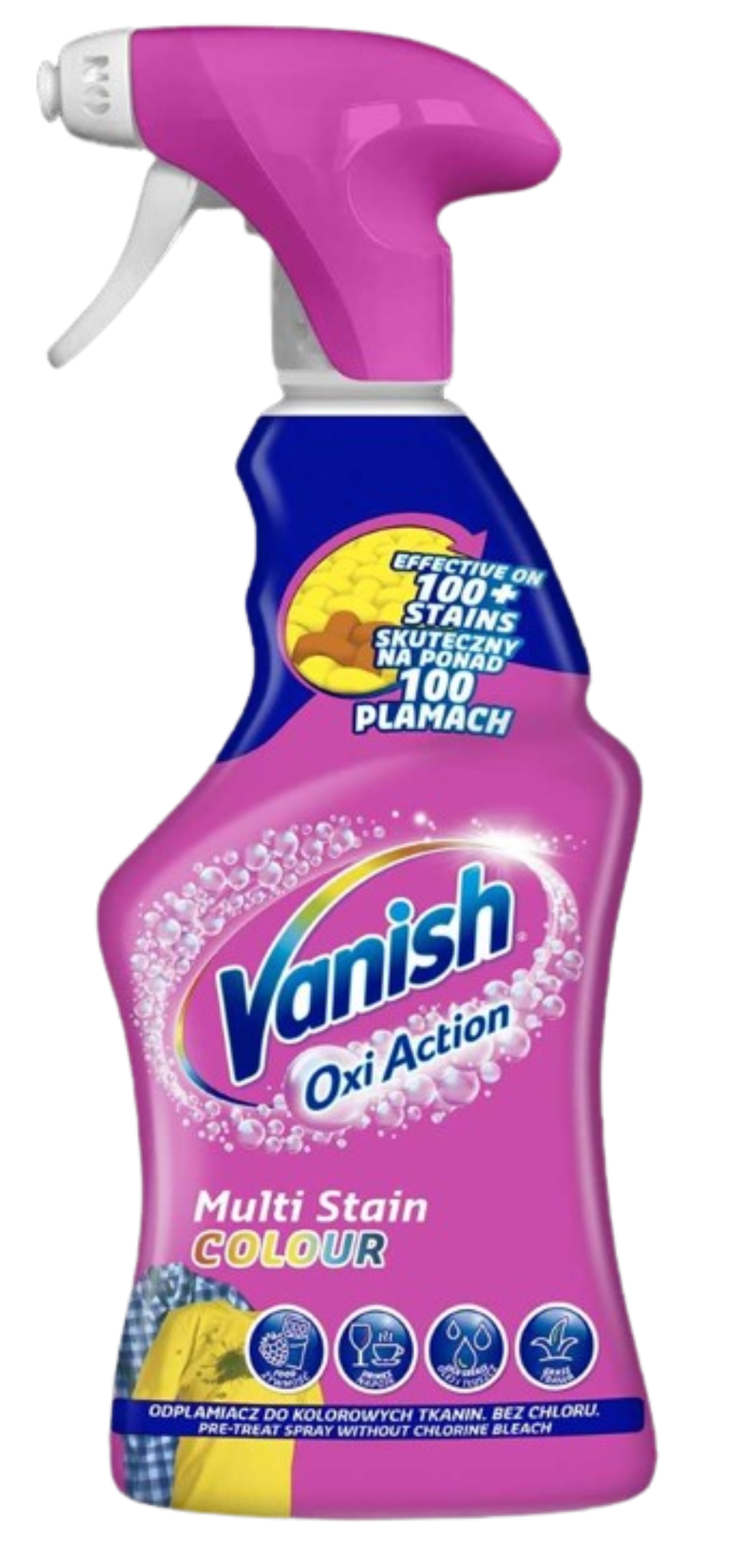 Засіб для видалення плям Vanish Oxi Action Рожевий Активний спрей 500 мл - Фото 1