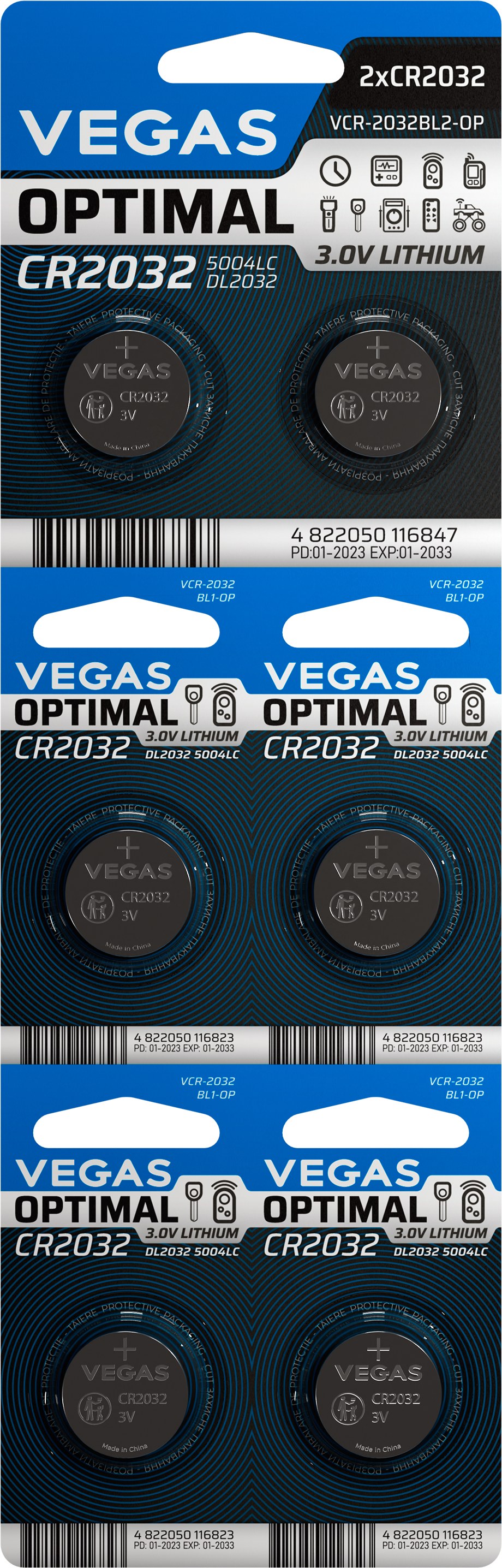 Фото - Батарейка тип CR2032 Vegas VСR-2032BL6-OP