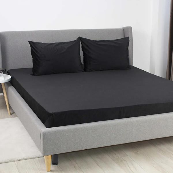 Фото - Простынь двуспальная ТЕП VELOUR с резинкой 180х200 см Черный (2-04824_34659)