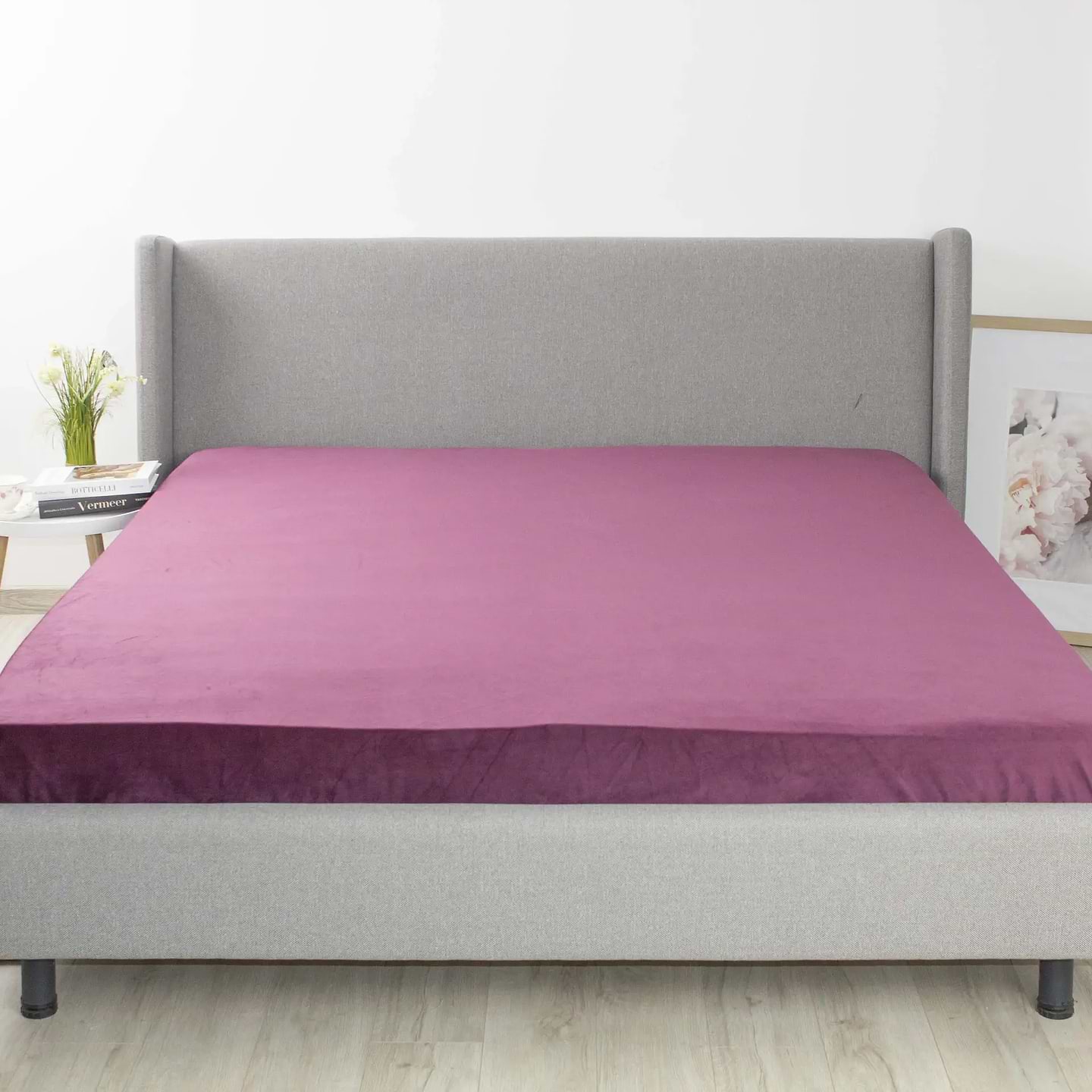 Простынь двуспальная ТЕП VELOUR 180х200 см Бордовый (2-04824_35034)