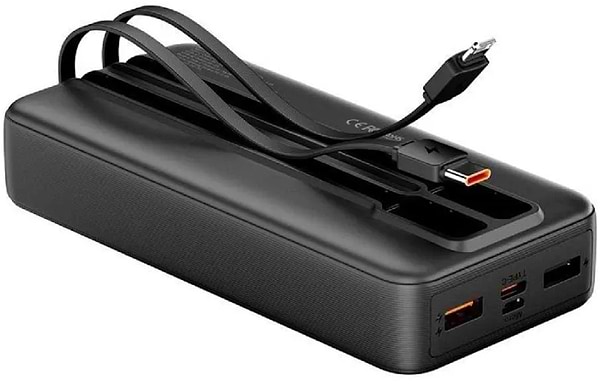 Фото - Батарея мобільна Vention 20000mAh 22.5W 3A PD Micro-USB,USB-C,2xUSB-A Built-in USB-C+Lightning Cables Black (FHPB0)