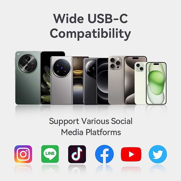 Фото - Мікрофон для смартфона Vention USB-C 2-Pack Wireless Lavalier Black (NCBB0)